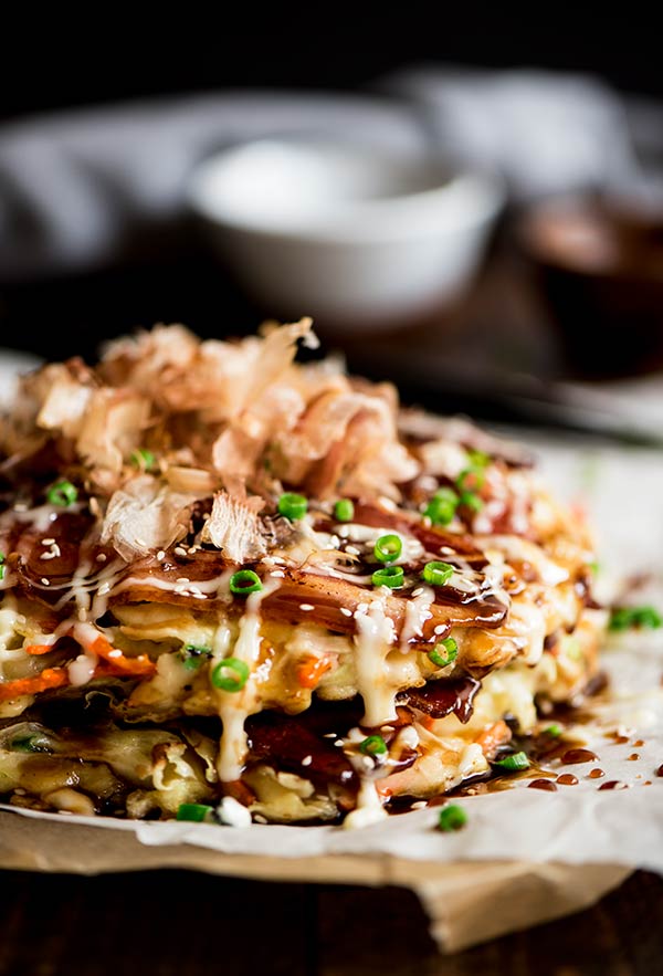 Okonomiyaki (Savory Japanese Pancake) | Curious Nut